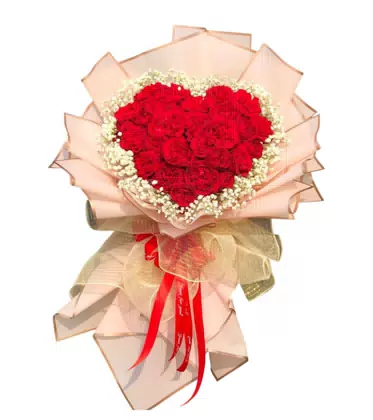 Bó Hoa Hồng Đỏ Trái Tim Tặng Valentine
