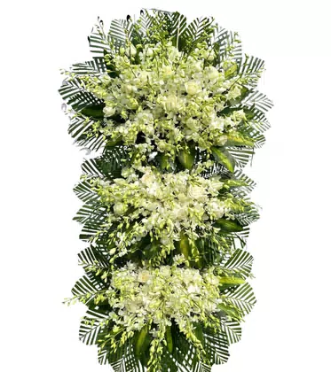 Kệ Hoa Chia Buồn 3 Tầng Trắng Thanh Khiết Trang Nghiêm
