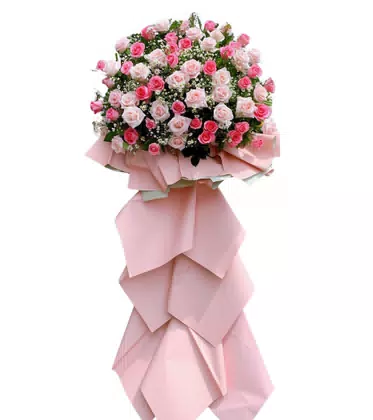 Kệ Hoa Chúc Mừng Hồng Phấn Nhạt Dịu Dàng