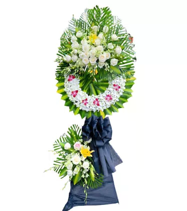 Kệ Hoa Đám Tang 2 Tầng Điểm Lan Tím