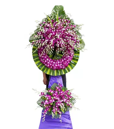 Vòng Hoa Chia Buồn Lan Tím Dendro Rực Rỡ