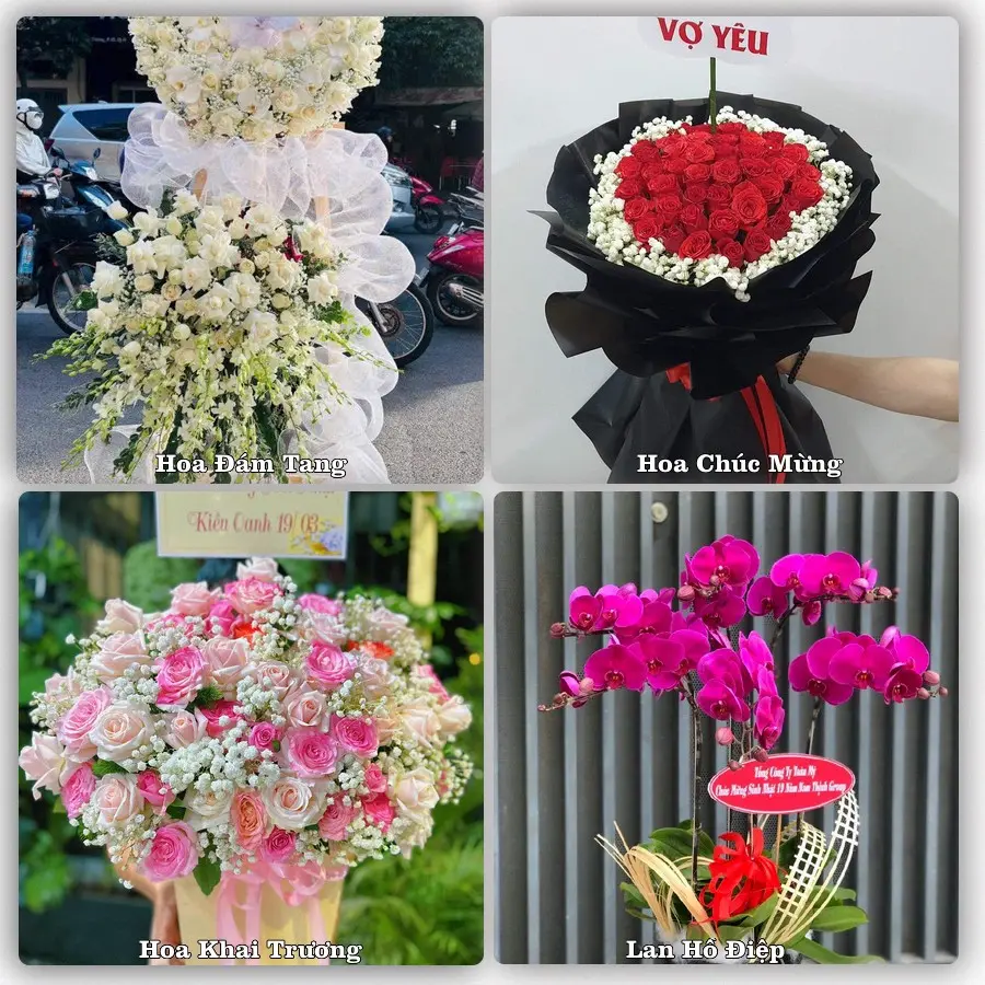 Mẫu hoa phục vụ nhu cầu đặt hoa tại Xã Kim Liên - Tỉnh Nghệ An