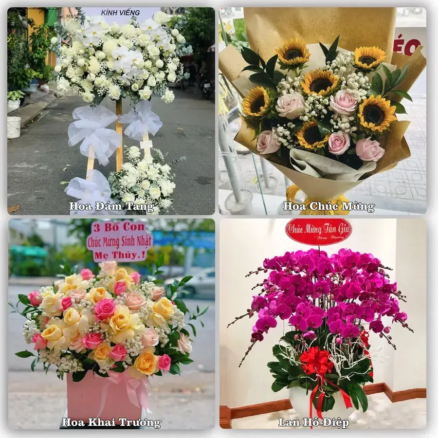 Mẫu hoa phục vụ nhu cầu đặt hoa tại Phường Vĩnh Tế - Tỉnh An Giang