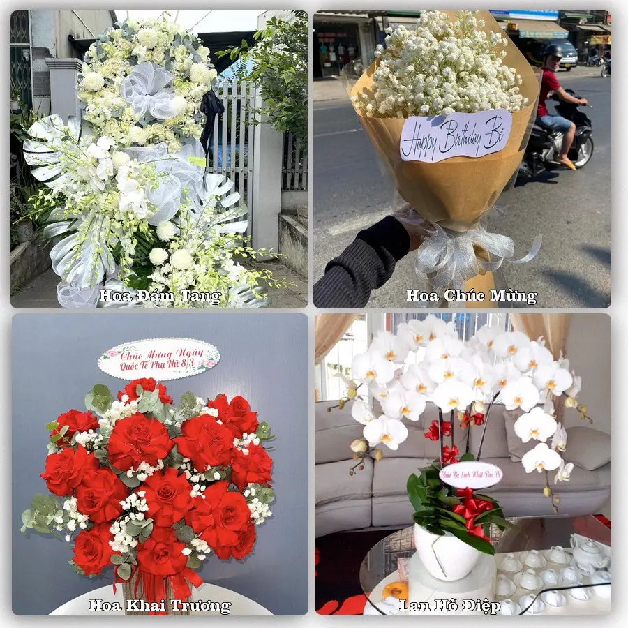 Mẫu hoa phục vụ nhu cầu đặt hoa tại Phường Hòa Thành - Tỉnh Tây Ninh