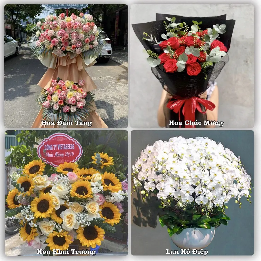 Mẫu hoa phục vụ nhu cầu đặt hoa tại Phường Phương Liễu - Tỉnh Bắc Ninh