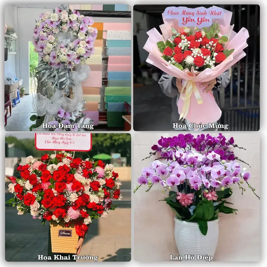 Mẫu hoa phục vụ nhu cầu đặt hoa tại Phường Tân Ngãi - Tỉnh Vĩnh Long