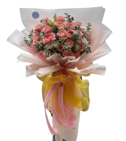 Bó hoa hồng cam san hô
