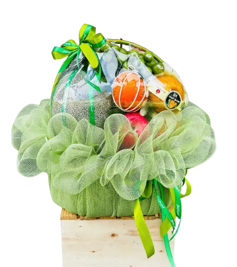 Giỏ trái cây dưa lưới cam táo