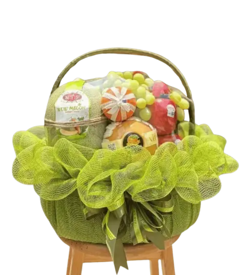 Giỏ trái cây lưới xanh chanh