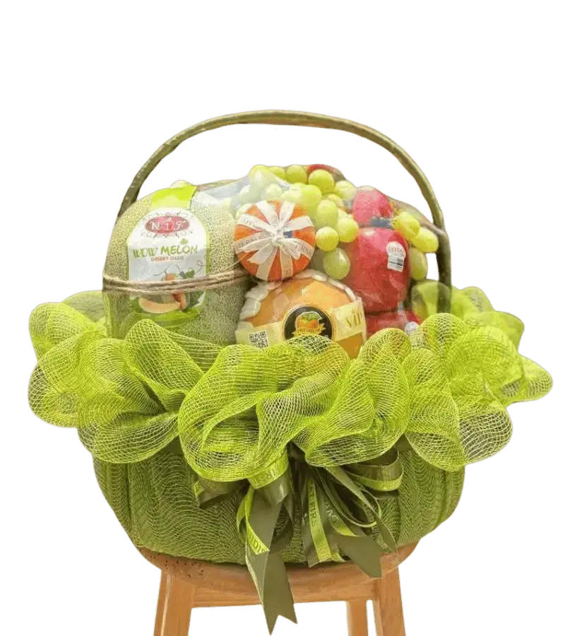 Giỏ trái cây lưới xanh chanh