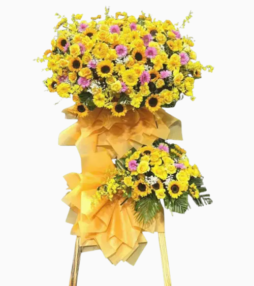 Kệ hoa khai trương hướng dương vàng