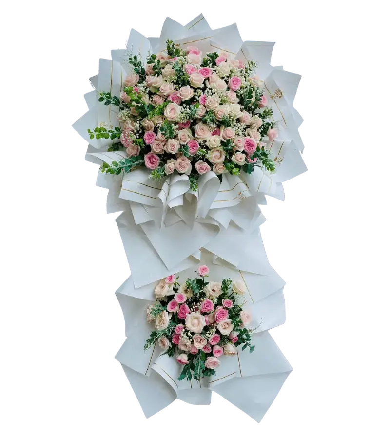 Bó hoa hồng phấn chia buồn sang trọng