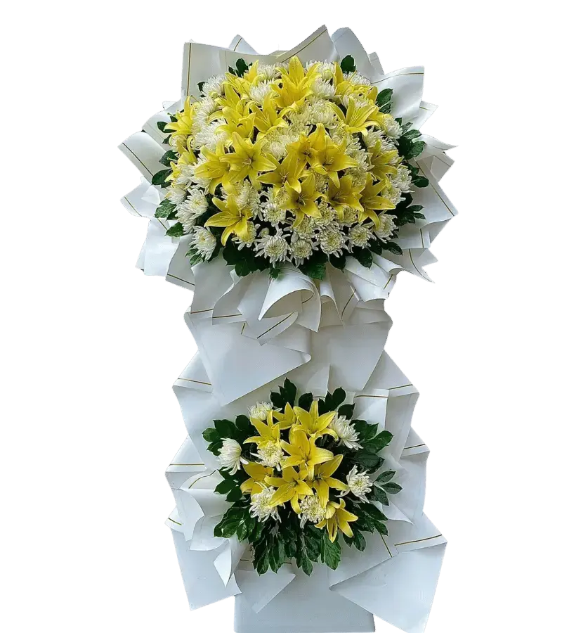 Bó hoa ly vàng cúc trắng chia buồn