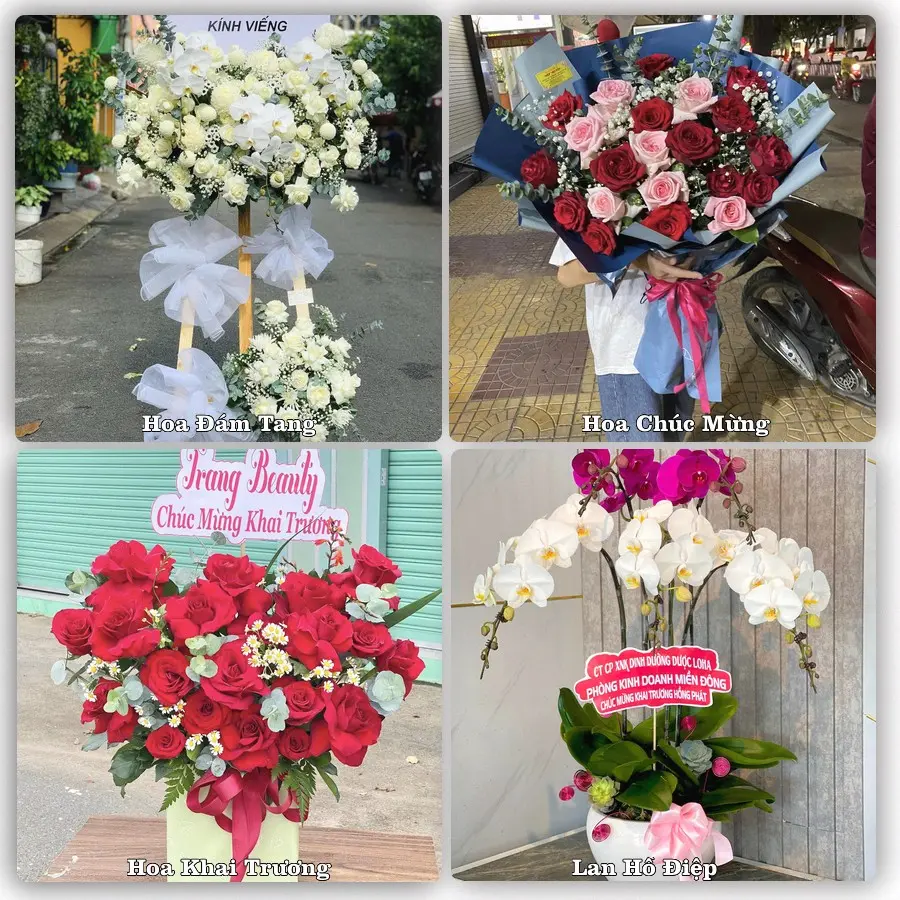 Mẫu hoa tươi dành cho khách đặt hoa tại Càng Long