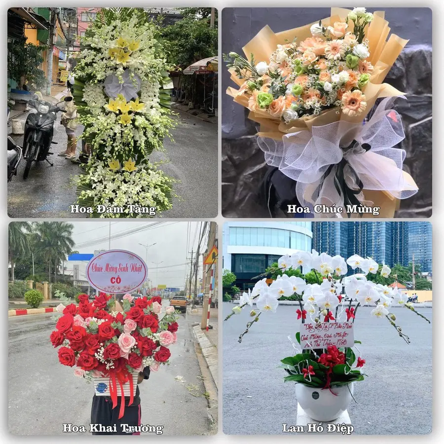 Mẫu hoa tươi dành cho khách đặt hoa tại Ngãi Giao, Châu Đức
