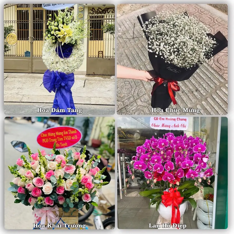 Mẫu hoa tươi dành cho khách đặt hoa tại Gia Ray, Xuân Lộc