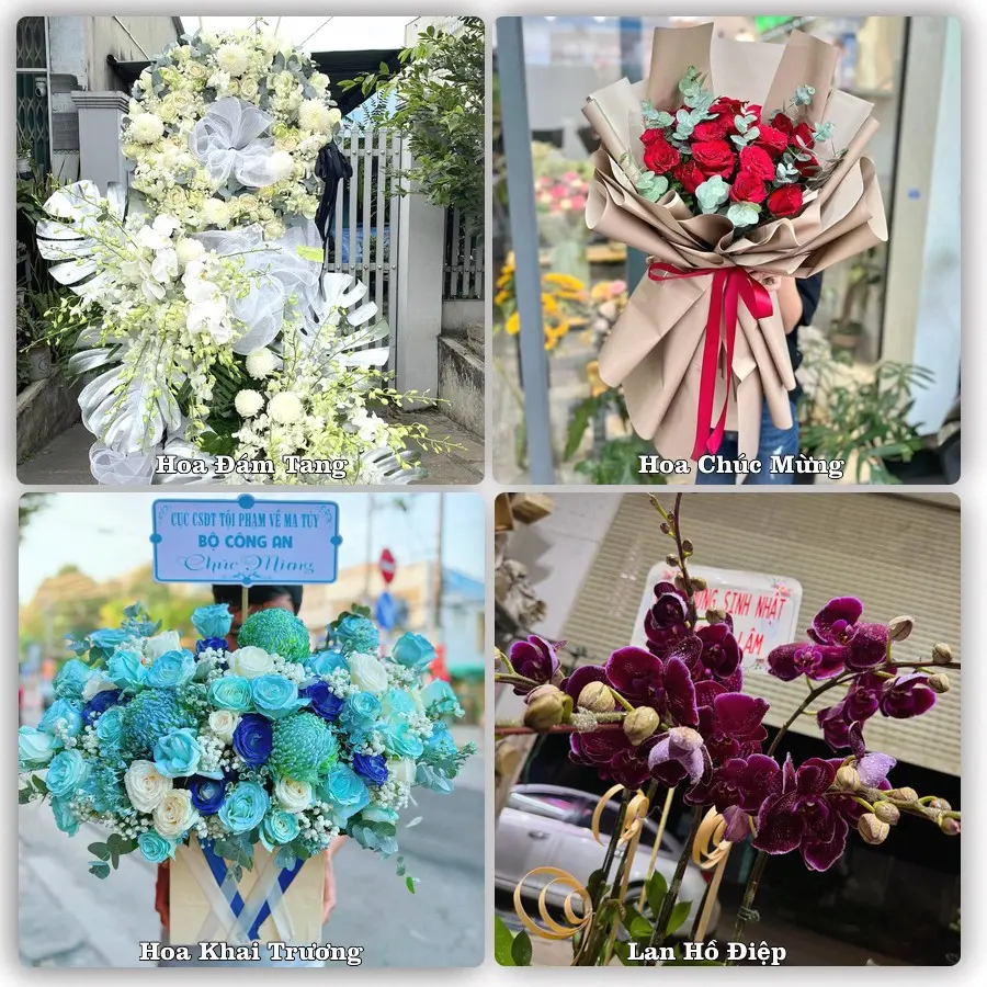 Mẫu hoa tươi dành cho khách đặt hoa tại Chợ Gạo
