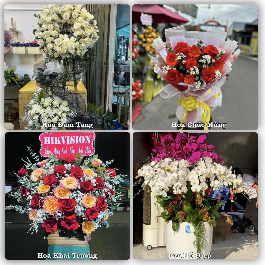 Mẫu hoa tươi dành cho khách đặt hoa tại Tân Châu