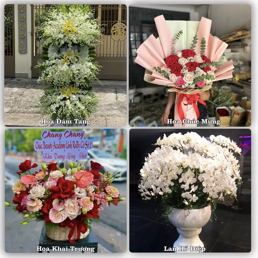 Mẫu hoa tươi dành cho khách đặt hoa tại Đak Pơ