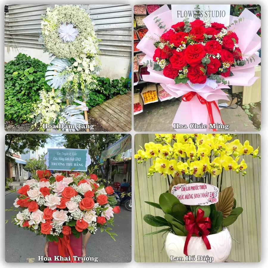 Mẫu hoa tươi dành cho khách đặt hoa tại Tuy Hoà, Phú Yên