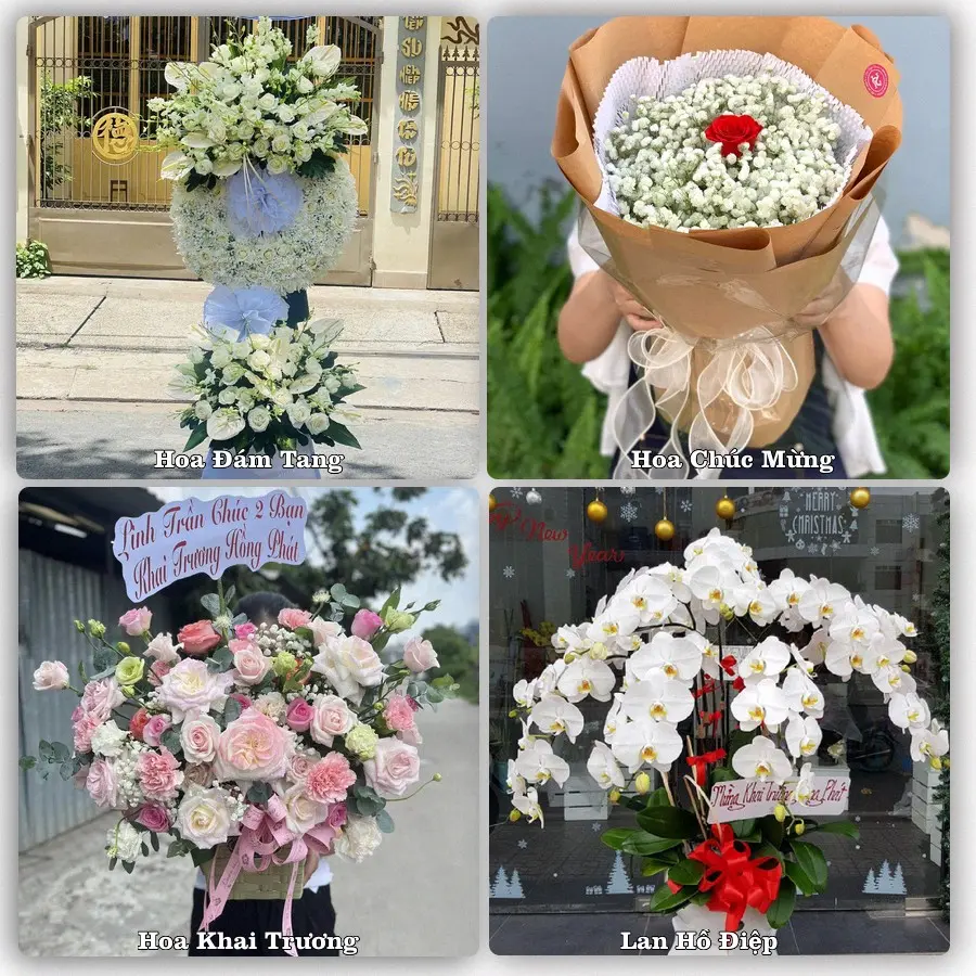 Mẫu hoa tươi dành cho khách đặt hoa tại Giồng Riềng