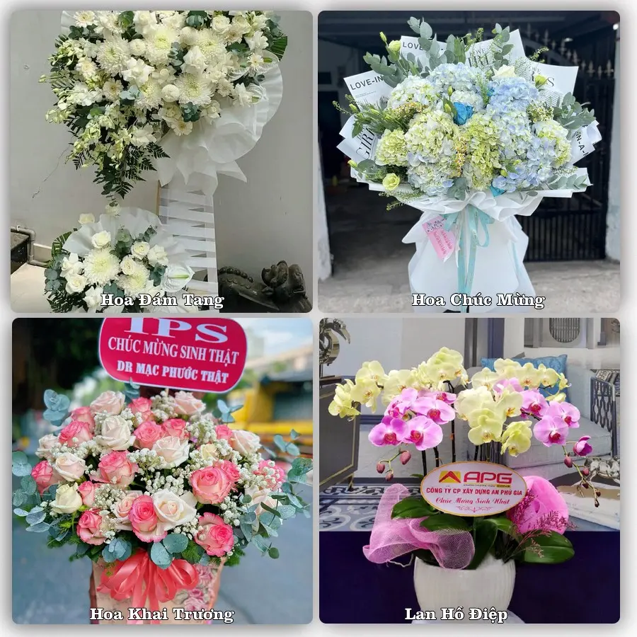 Mẫu hoa tươi dành cho khách đặt hoa tại Thanh An, Vĩnh Thạnh
