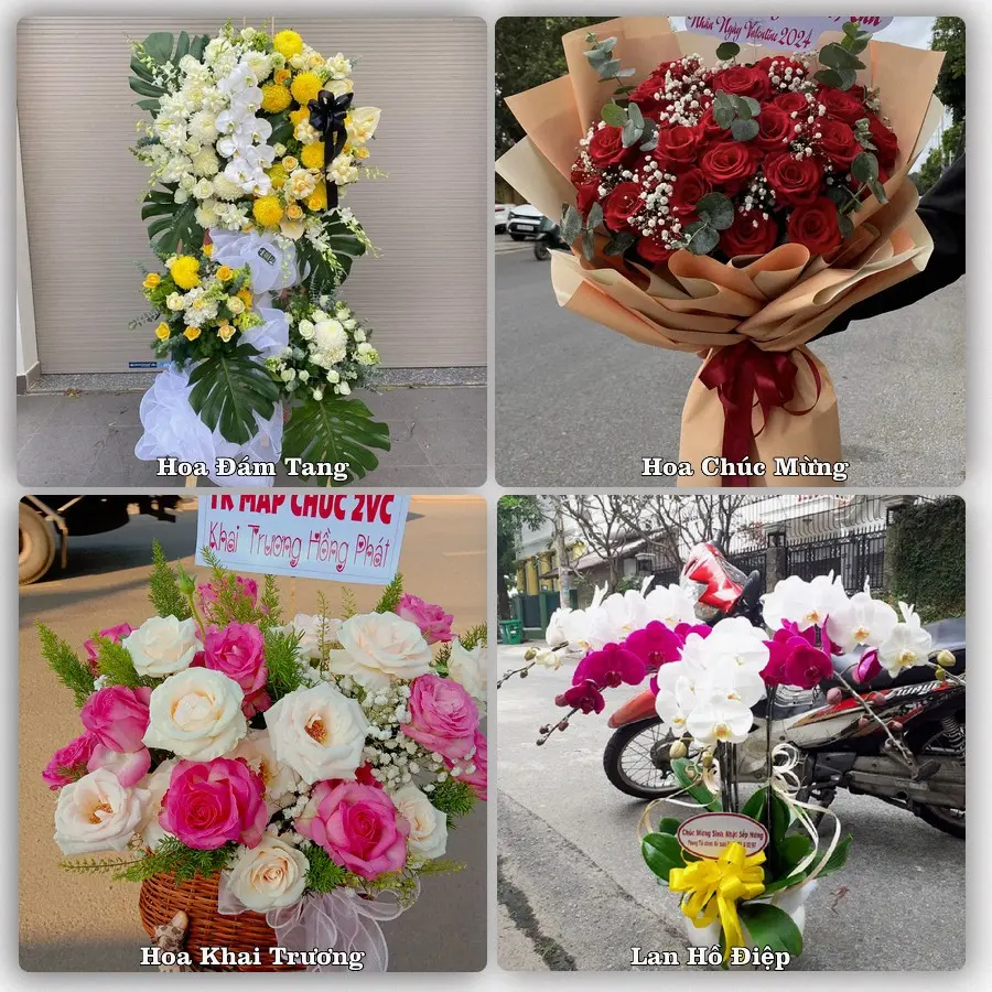 Mẫu hoa tươi dành cho khách đặt hoa tại Trần Văn Thời