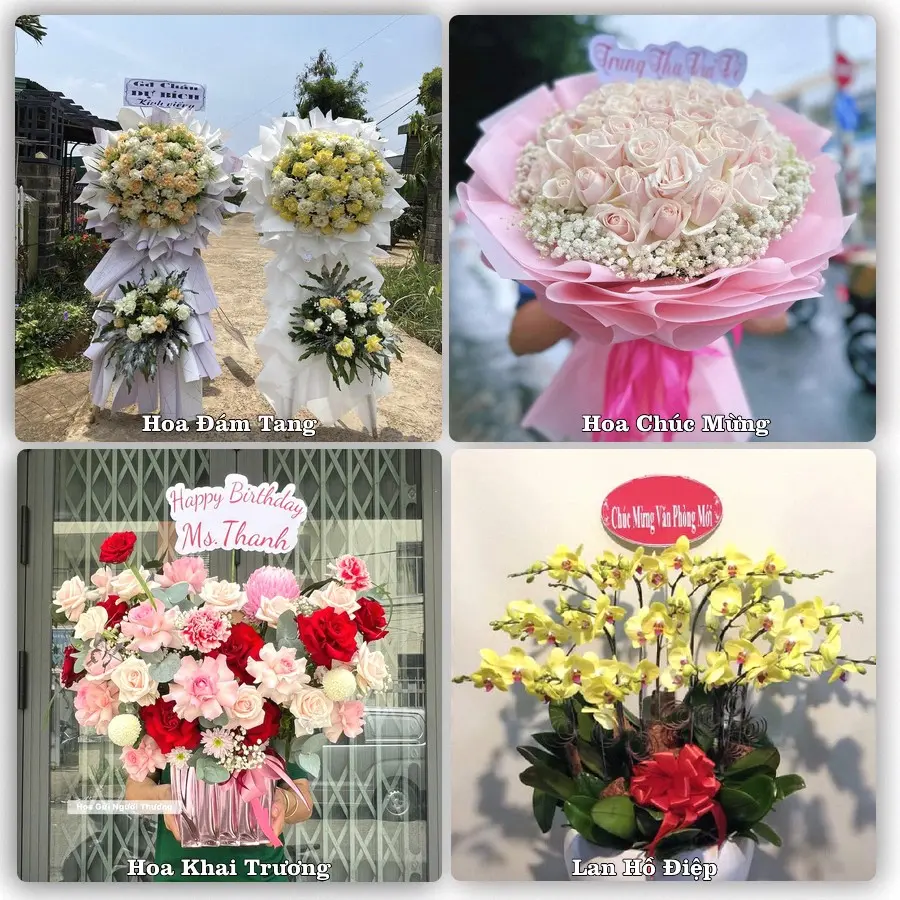Mẫu hoa tươi dành cho khách đặt hoa tại Ayun Pa, Gia Lai