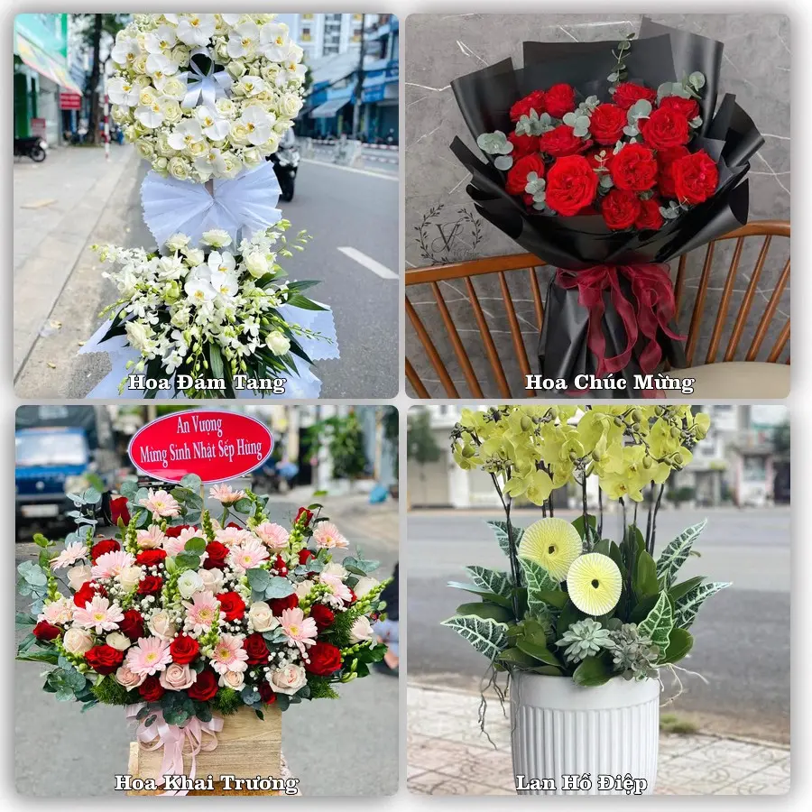 Mẫu hoa tươi dành cho khách đặt hoa tại Bến Cát, Bình Dương