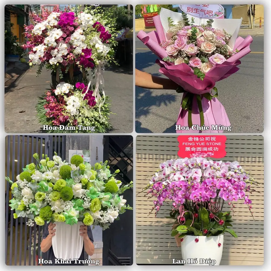Mẫu hoa tươi dành cho khách đặt hoa tại Mường Lay, Điện Biên