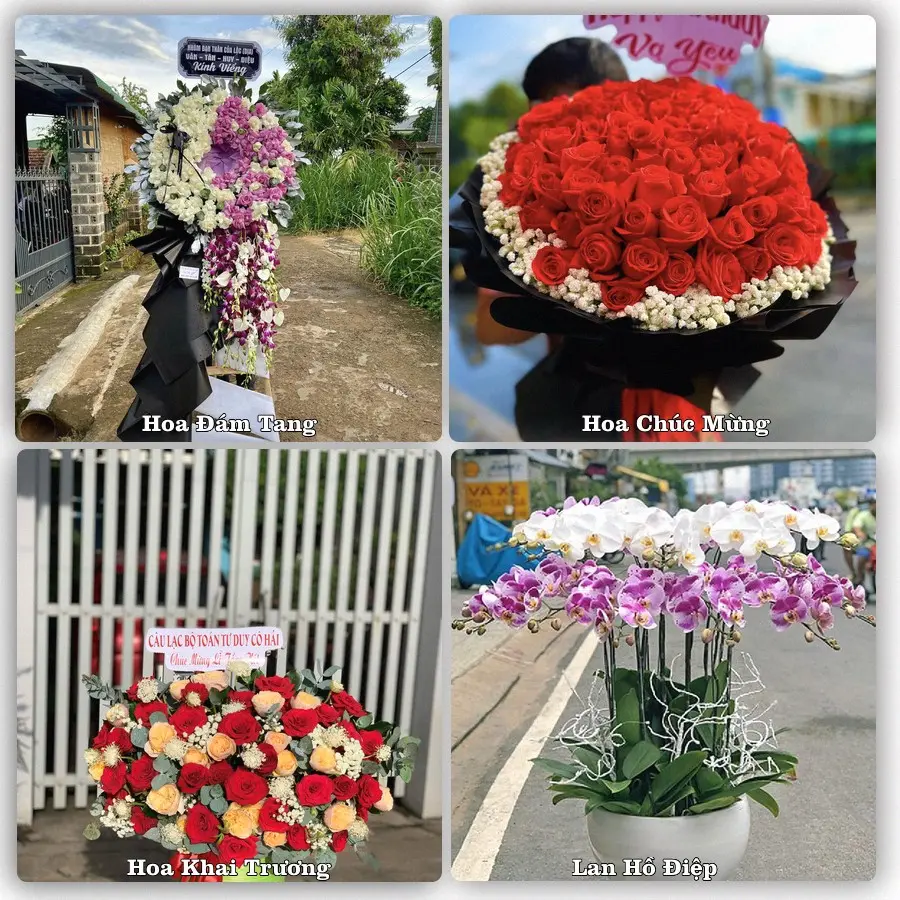 Mẫu hoa tươi dành cho khách đặt hoa tại Chũ, Lục Ngạn