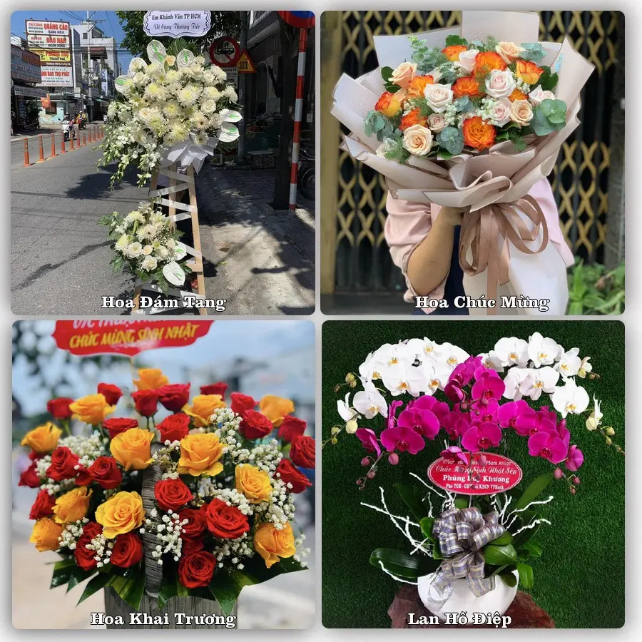 Mẫu hoa tươi dành cho khách đặt hoa tại Đồng Văn