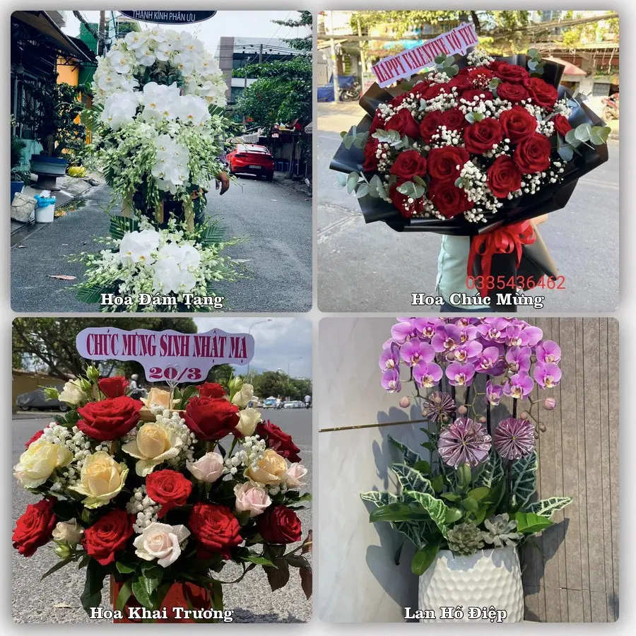 Mẫu hoa tươi dành cho khách đặt hoa tại Hương An, Quế Sơn