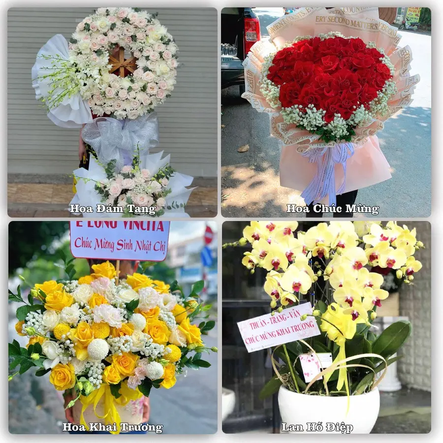 Mẫu hoa tươi dành cho khách đặt hoa tại Kép, Lạng Giang