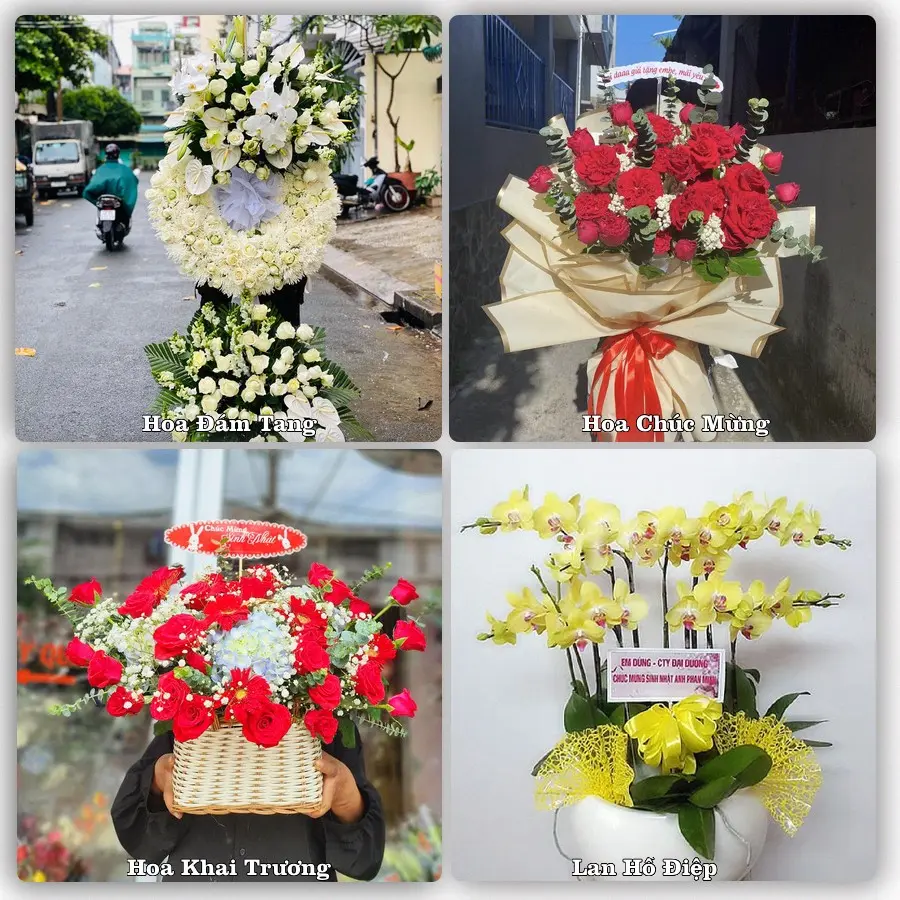 Mẫu hoa tươi dành cho khách đặt hoa tại La Hai, Đồng Xuân