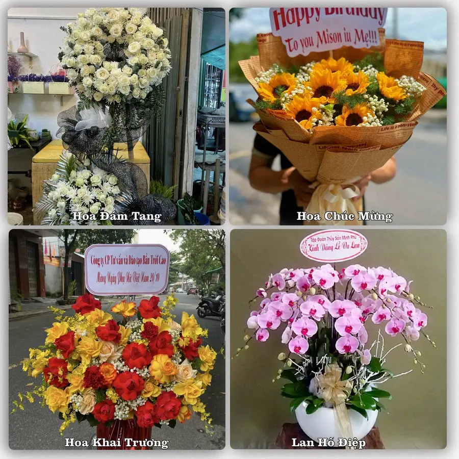 Mẫu hoa tươi dành cho khách đặt hoa tại Liên Hương, Tuy Phong