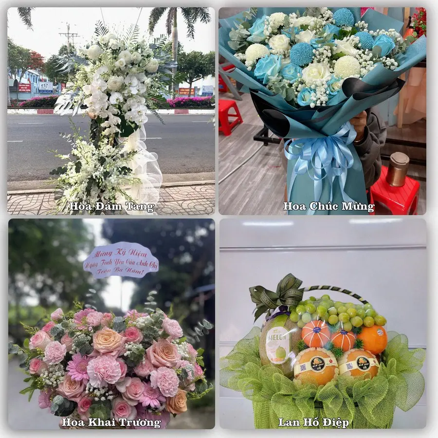 Mẫu hoa tươi dành cho khách đặt hoa tại Mãn Đức, Tân Lạc