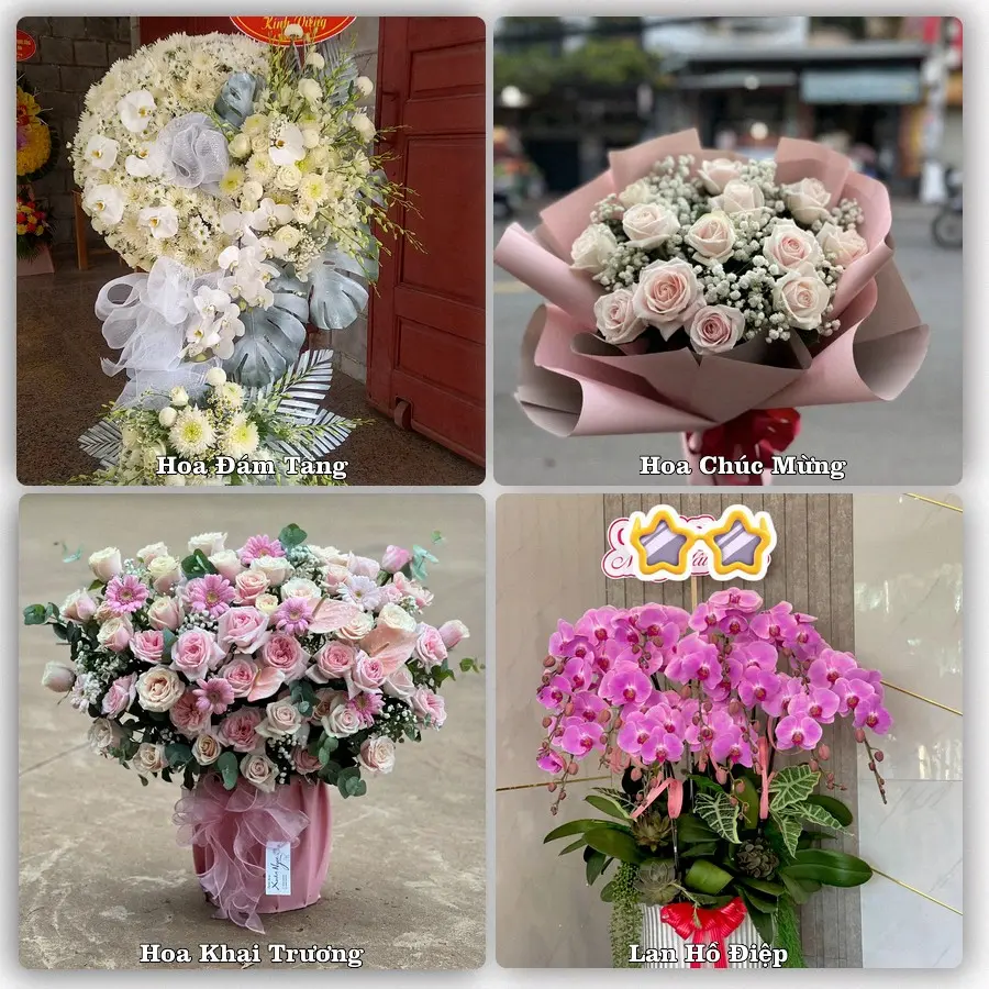 Mẫu hoa tươi dành cho khách đặt hoa tại Me, Gia Viễn
