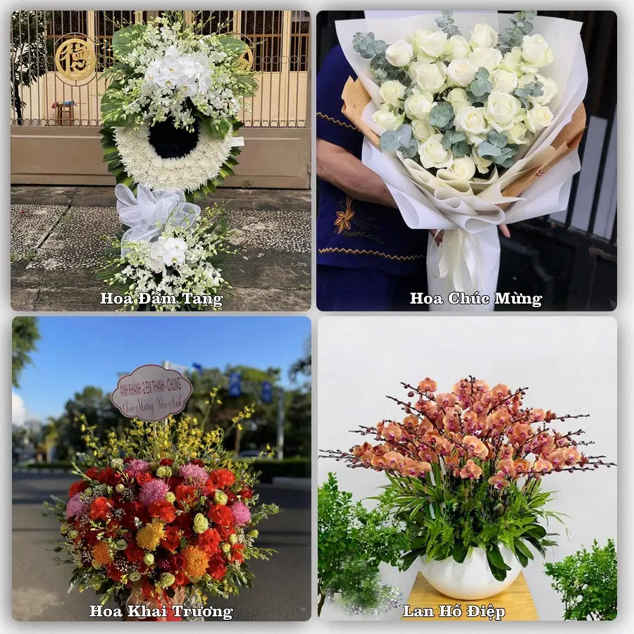 Mẫu hoa tươi dành cho khách đặt hoa tại Mộ Đức