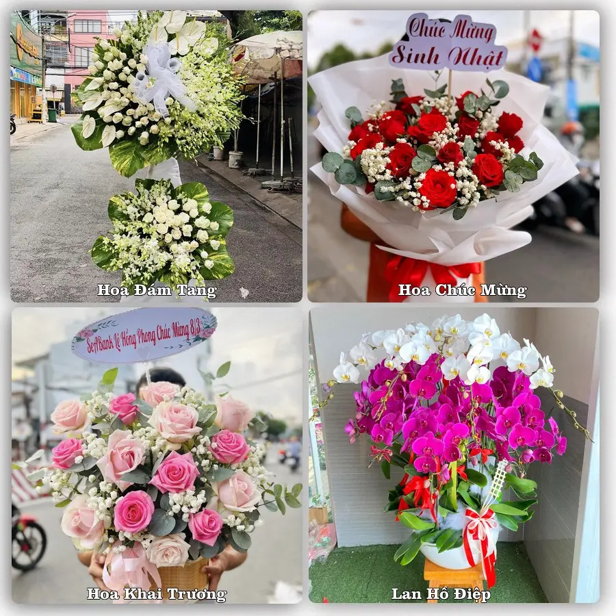 Mẫu hoa tươi dành cho khách đặt hoa tại NT Việt Trung, Bố Trạch