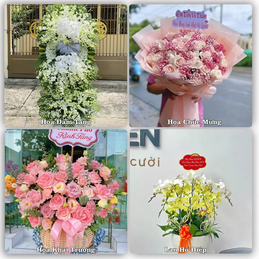 Mẫu hoa tươi dành cho khách đặt hoa tại Nước Hai, Hoà An