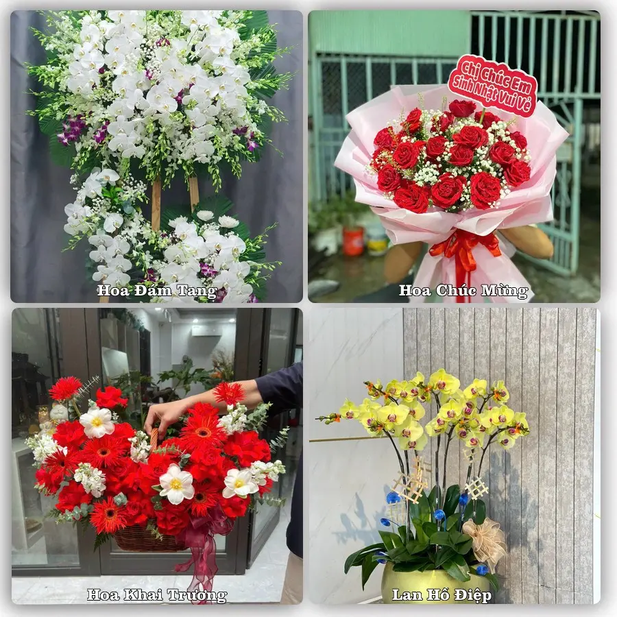 Mẫu hoa tươi dành cho khách đặt hoa tại Phan Rí Cửa, Tuy Phong