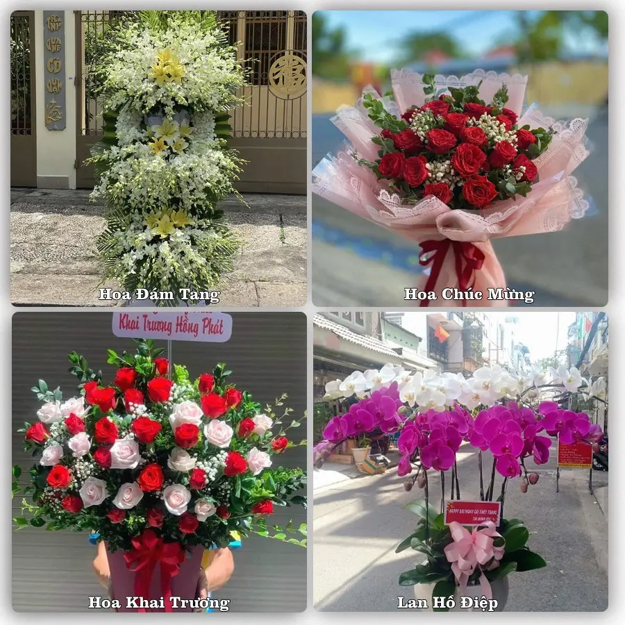 Mẫu hoa tươi dành cho khách đặt hoa tại Quân Chu, Đại Từ
