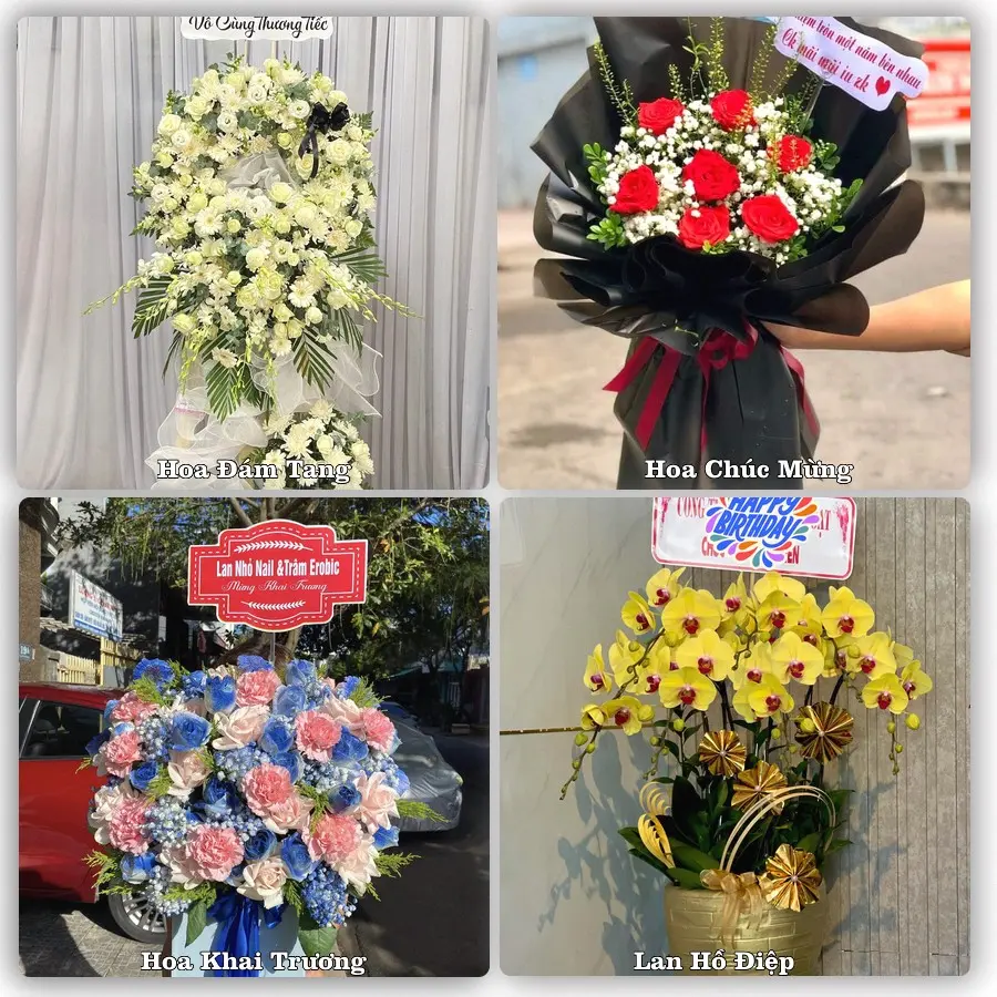 Mẫu hoa tươi dành cho khách đặt hoa tại Rừng Thông, Đông Sơn
