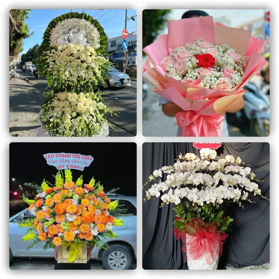 Mẫu hoa tươi tại Ân Thi