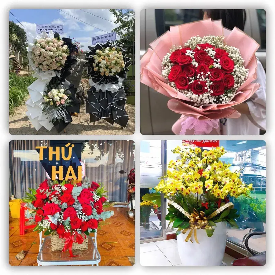 Mẫu hoa tươi tại Bình Đại