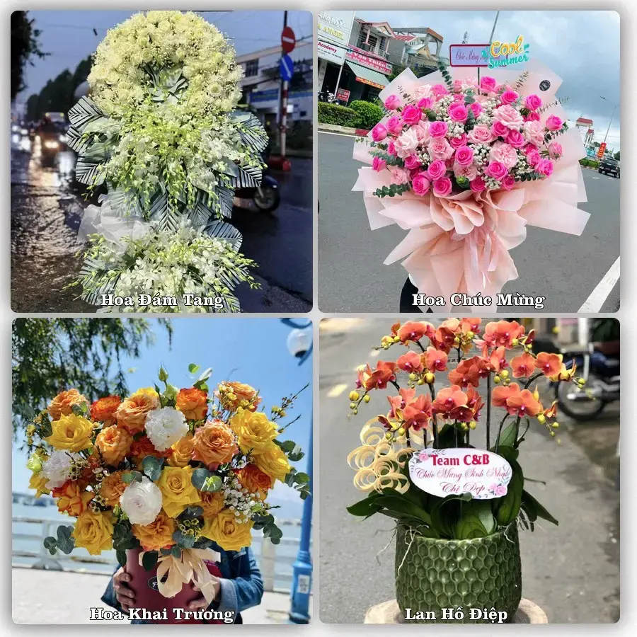 Shop hoa tươi Bình Đức làm đủ mẫu, chốt qua Zalo là xong