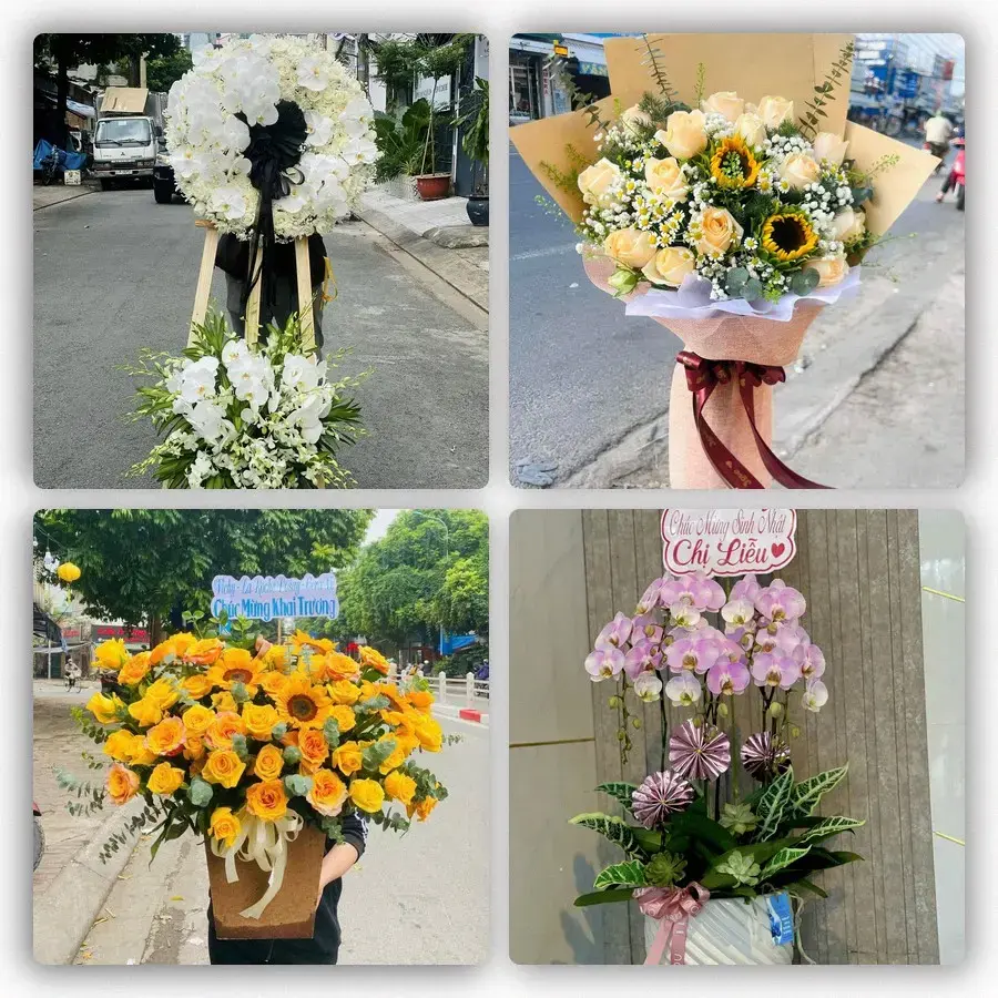 Mẫu hoa tươi tại Bình Long