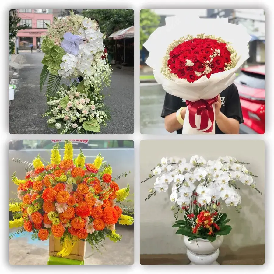 Mẫu hoa tươi tại Búng Tàu