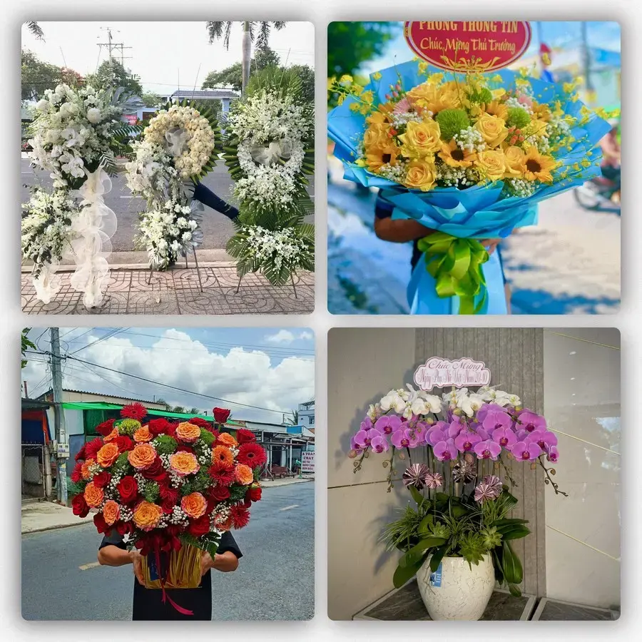 Mẫu hoa tươi tại Cái Nhum